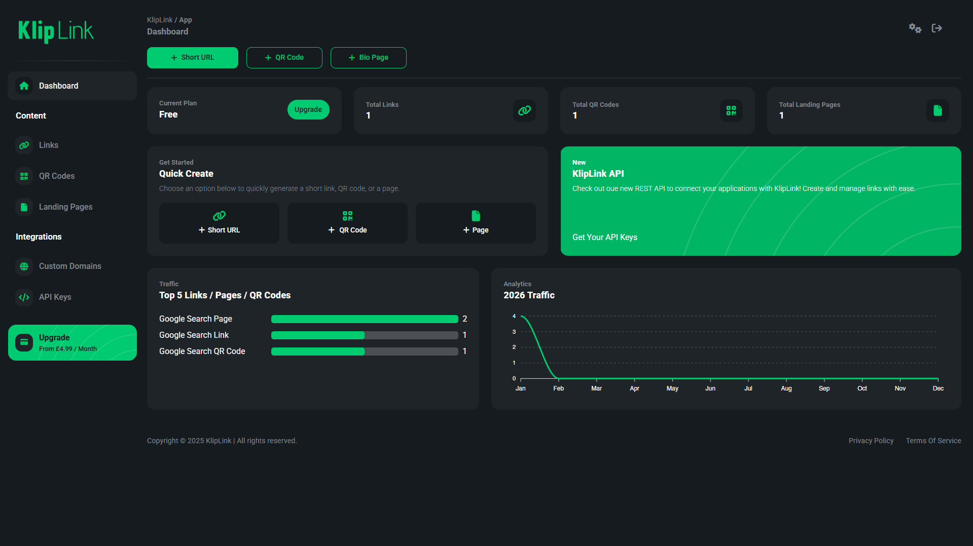 KlipLink Dashboard