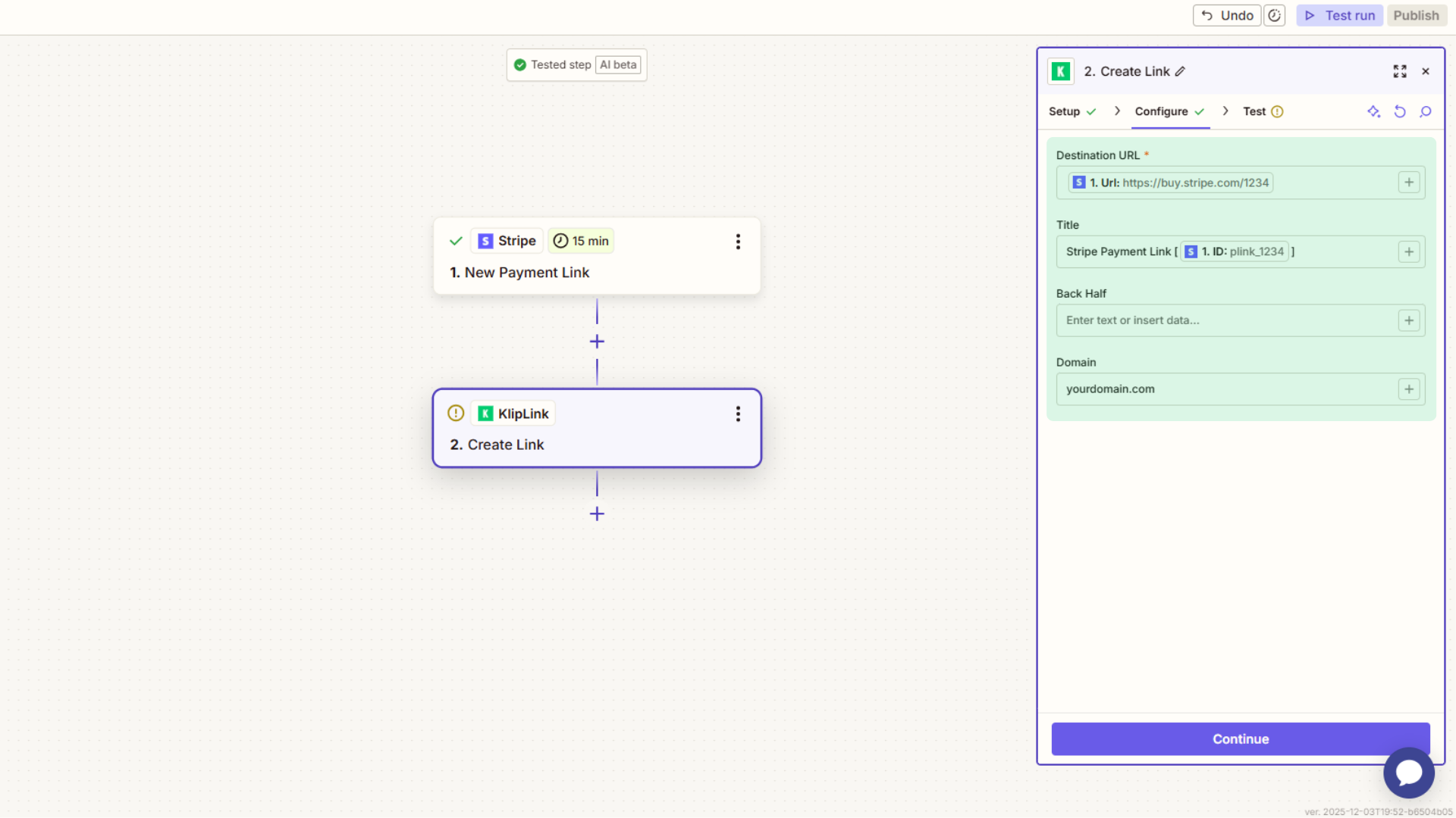 Zapier test workflow example